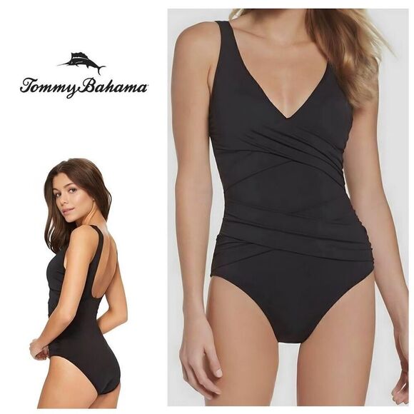 New. Tommy Bahama black tummy control swimsuit. Normally $149. Size 6 - Picture 1 of 11
